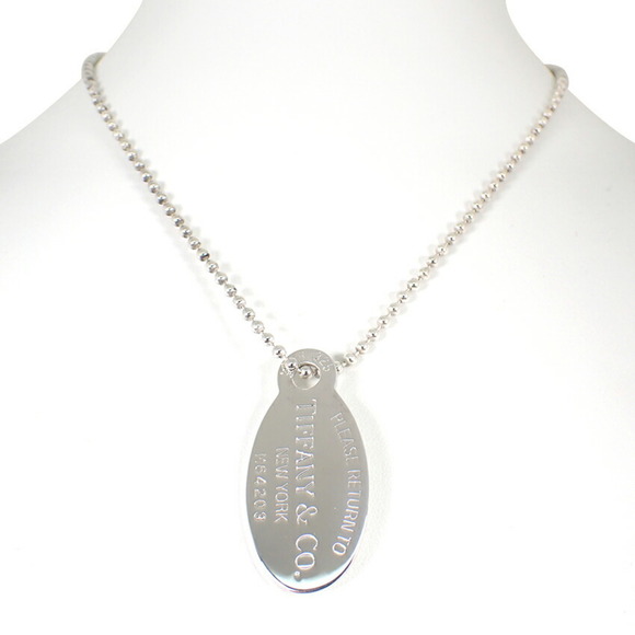 TIFFANY & Co. 925 Return to Tiffany Oval Tag Long Pendant Necklace